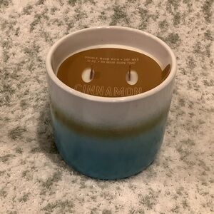 Blue Sage & White Cinnamon Stick Scented Double Wick Candle NWT 14 oz